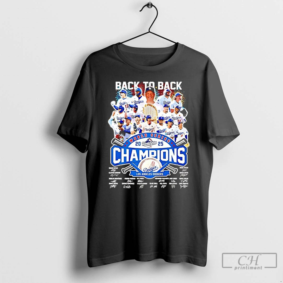 Classic La Dodgers Back To Back World Series Champions 2025 All Team Signature T Shirts