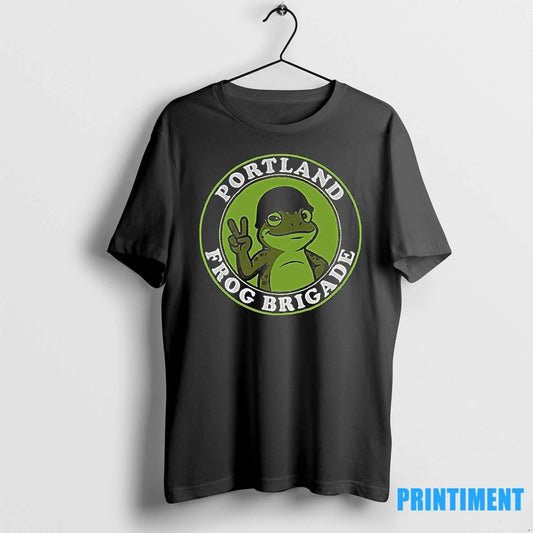 Portland Frog Brigade Badge Peace Sign Mascot Tshirts Sweater