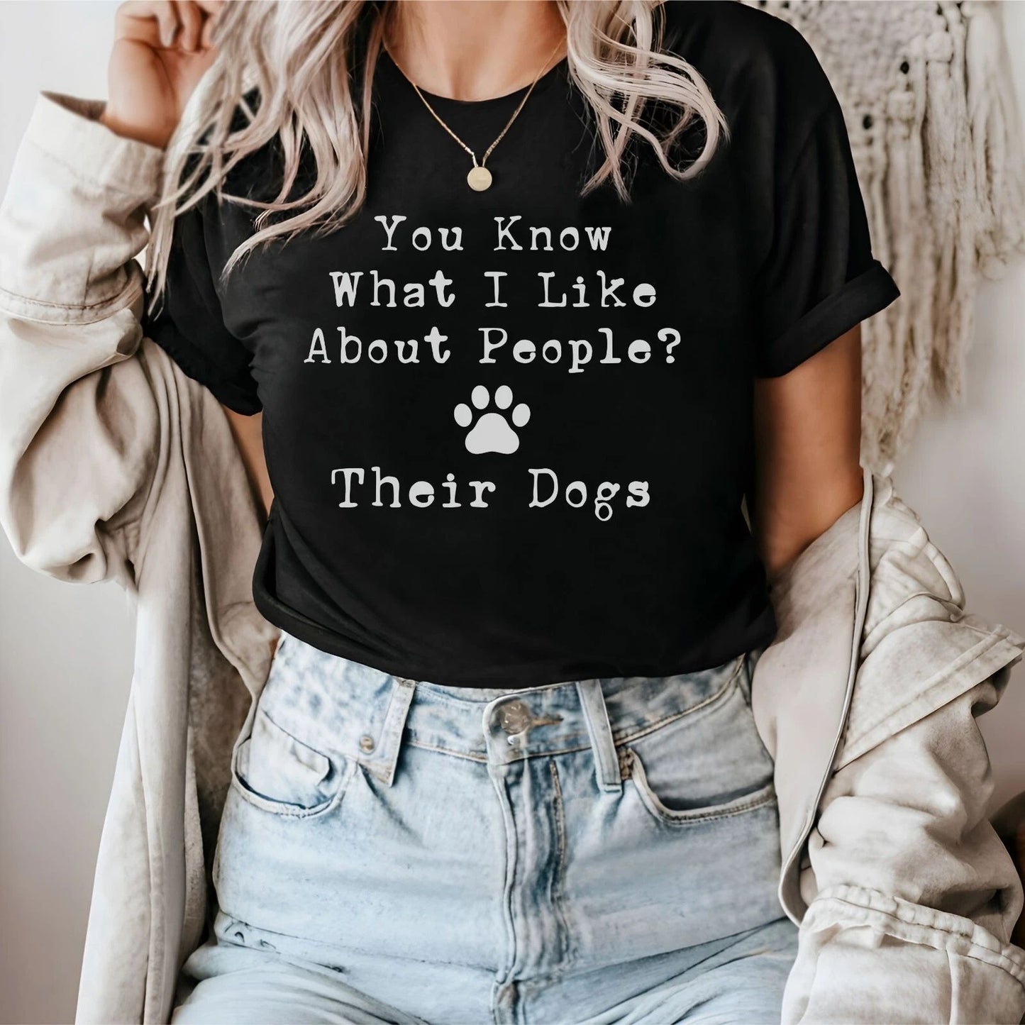 dog lovers dark gray cotton tee