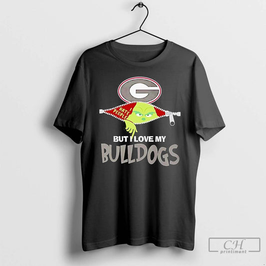 Classic Grinch I Hate People But I Love My Georgia Bulldogs T Shirts