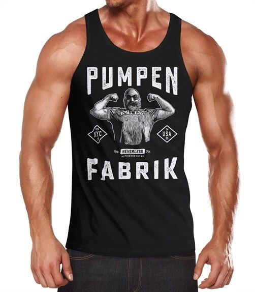 Mens Tank Top - Pump Factory - Gym Fitness Sports Muscle Shirt Muscle Shirt