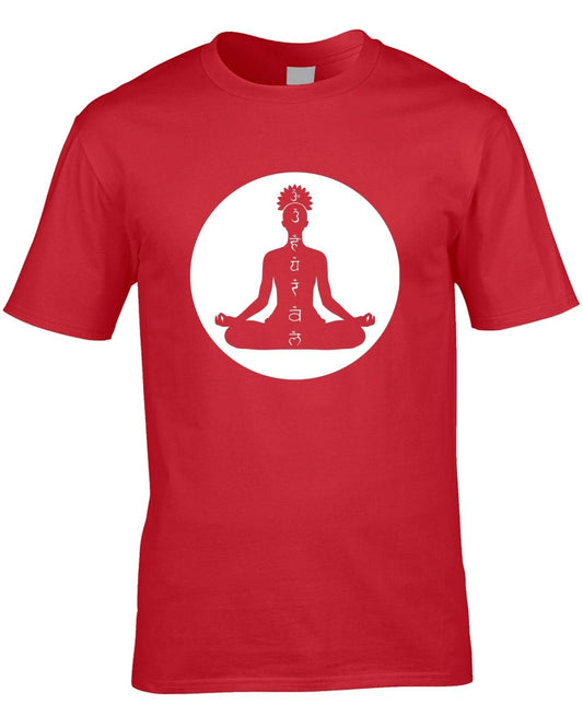 Chakra Symbols Men's T-Shirt Gift Yoga Meditation Peace Energy Body Wheel Spirit
