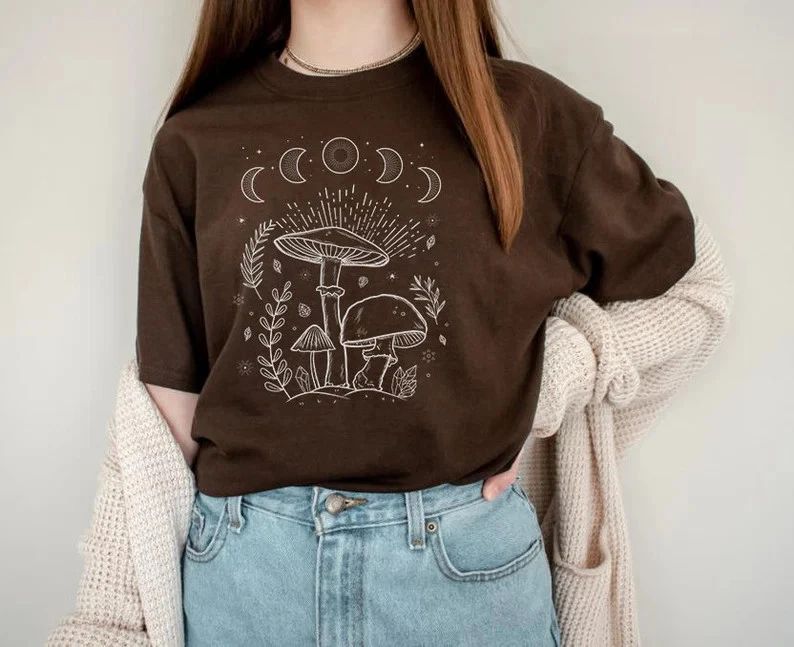 Mushroom Cottagecore Nature Aesthetic Fungi Graphic Comfort Tee