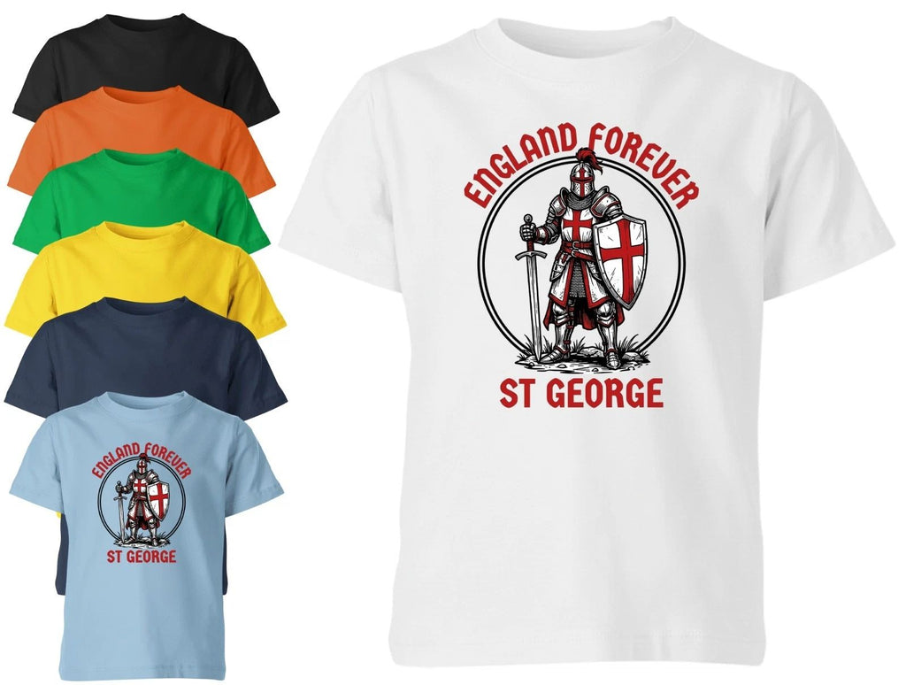 St Georges Day T Shirt England British Flag St George's Kids Unisex Tee Top