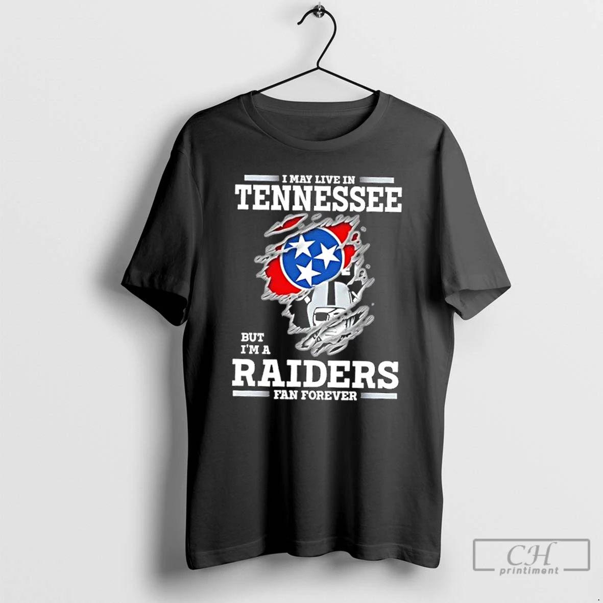 Classic I May Live In Tennessee But Im A Raiders Fan Forever T Shirts