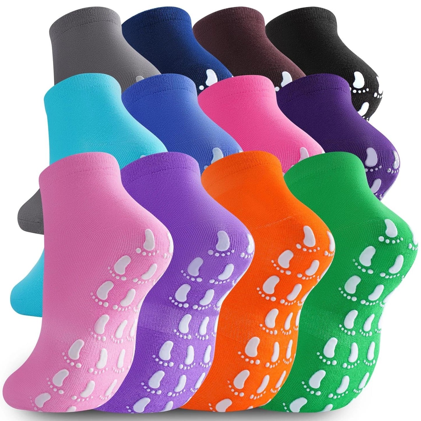 Pilates socks for women，Non Slip Grippy Ankle Socks for Yoga Barre Hospital S...