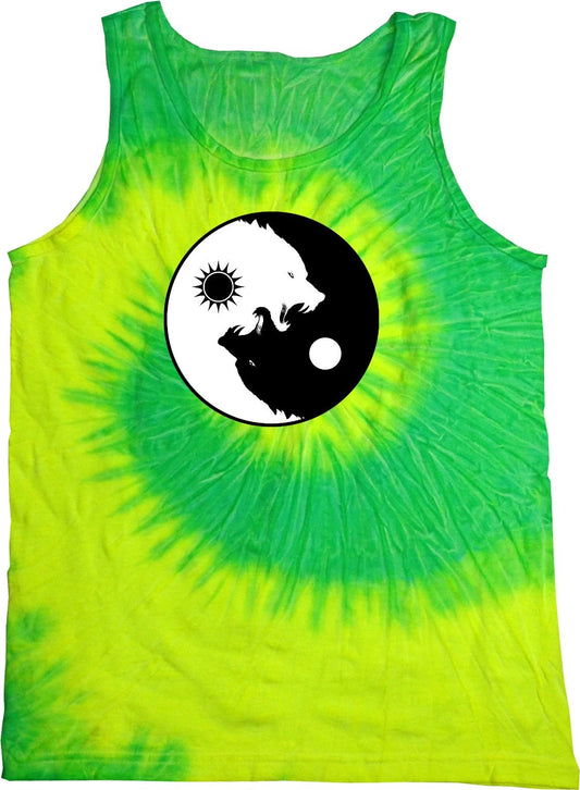 Buy Cool Shirts Yin Yang Wolves Yoga Tie Dye Tank Top