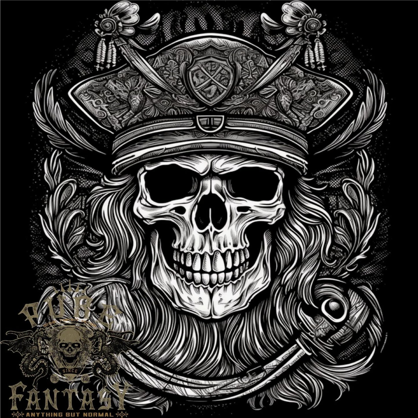 A Fantasy Pirate Skull Mens Cotton T-Shirt Tee Top