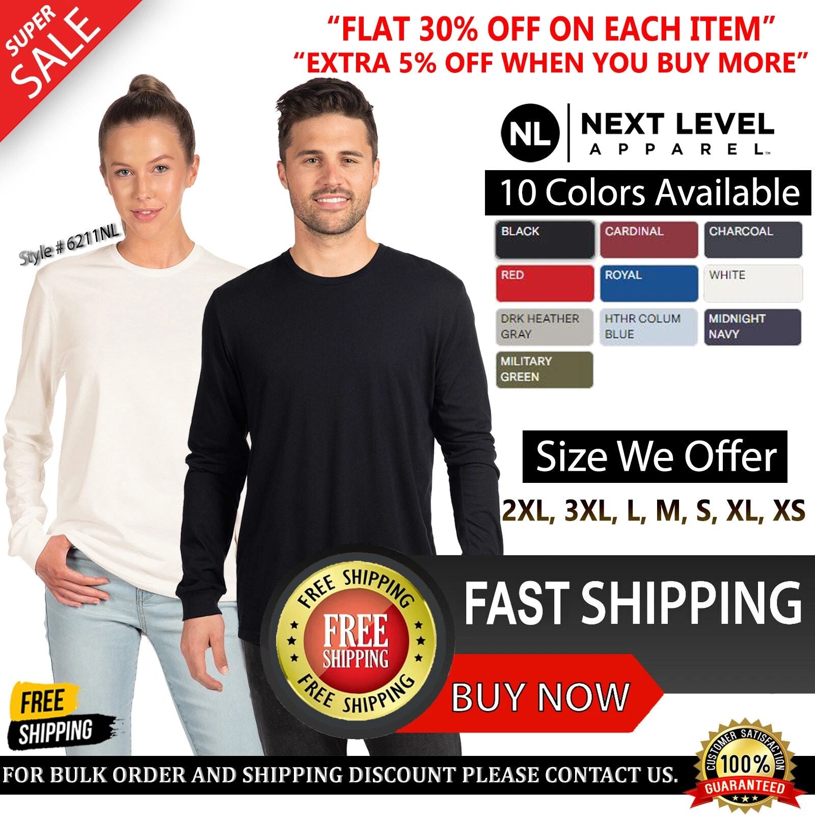 Next Level Apparel Unisex CVC Long-Sleeve T-Shirt - 6211NL