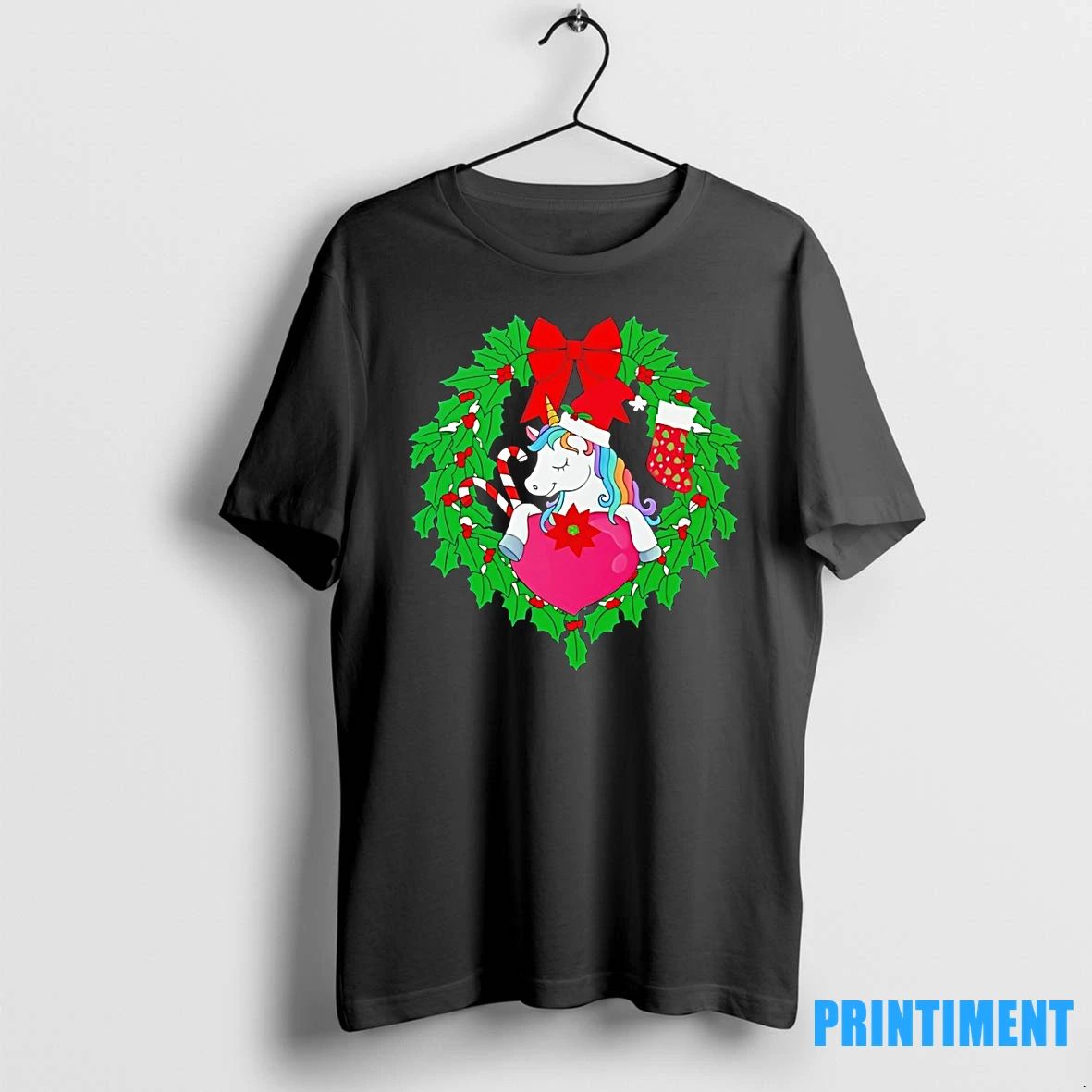 Wreath Unicorn Heart Candy Cane Christmas Tshirts Sweater