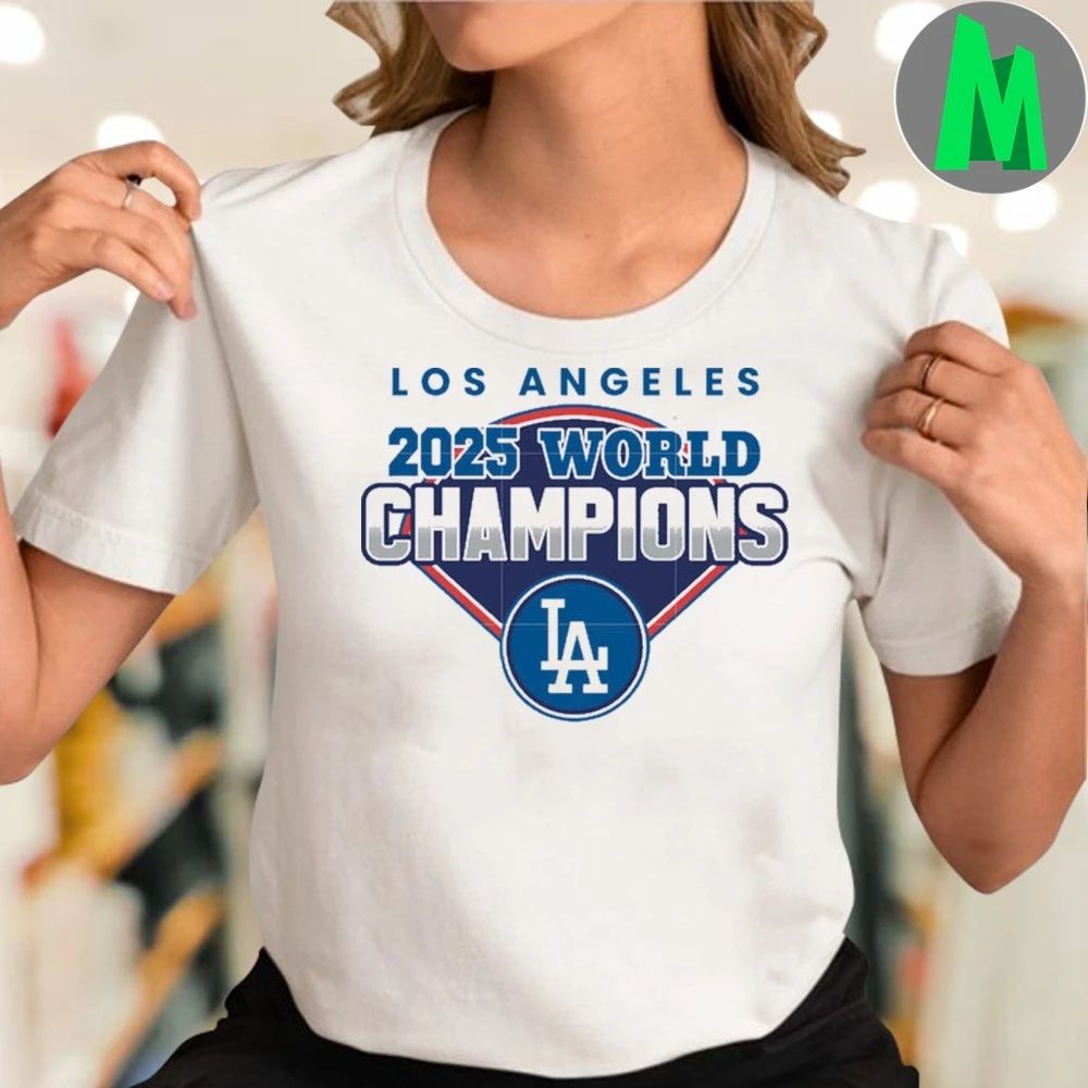 Los angeles world champions Los Angeles Dodgers Logo T-Shirt
