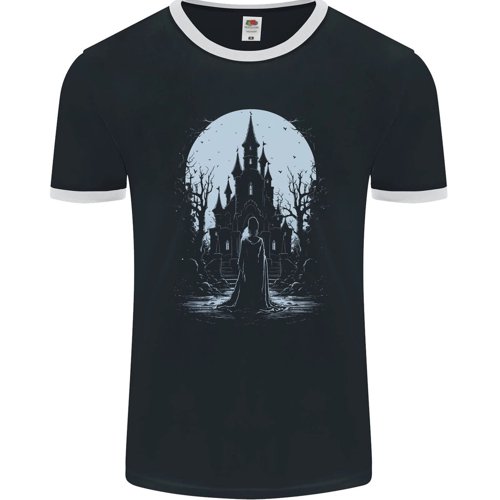 A Fantasy Haunted House Halloween Spooky Mens Ringer T-Shirt FotL