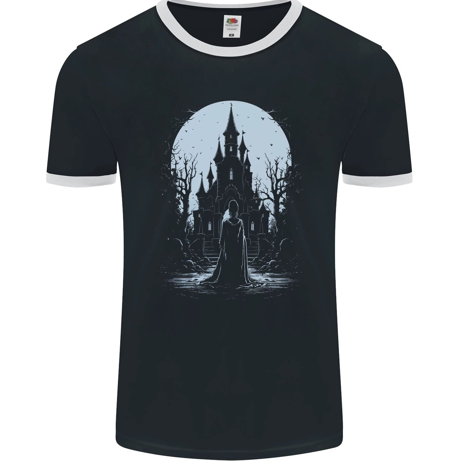 A Fantasy Haunted House Halloween Spooky Mens Ringer T-Shirt FotL