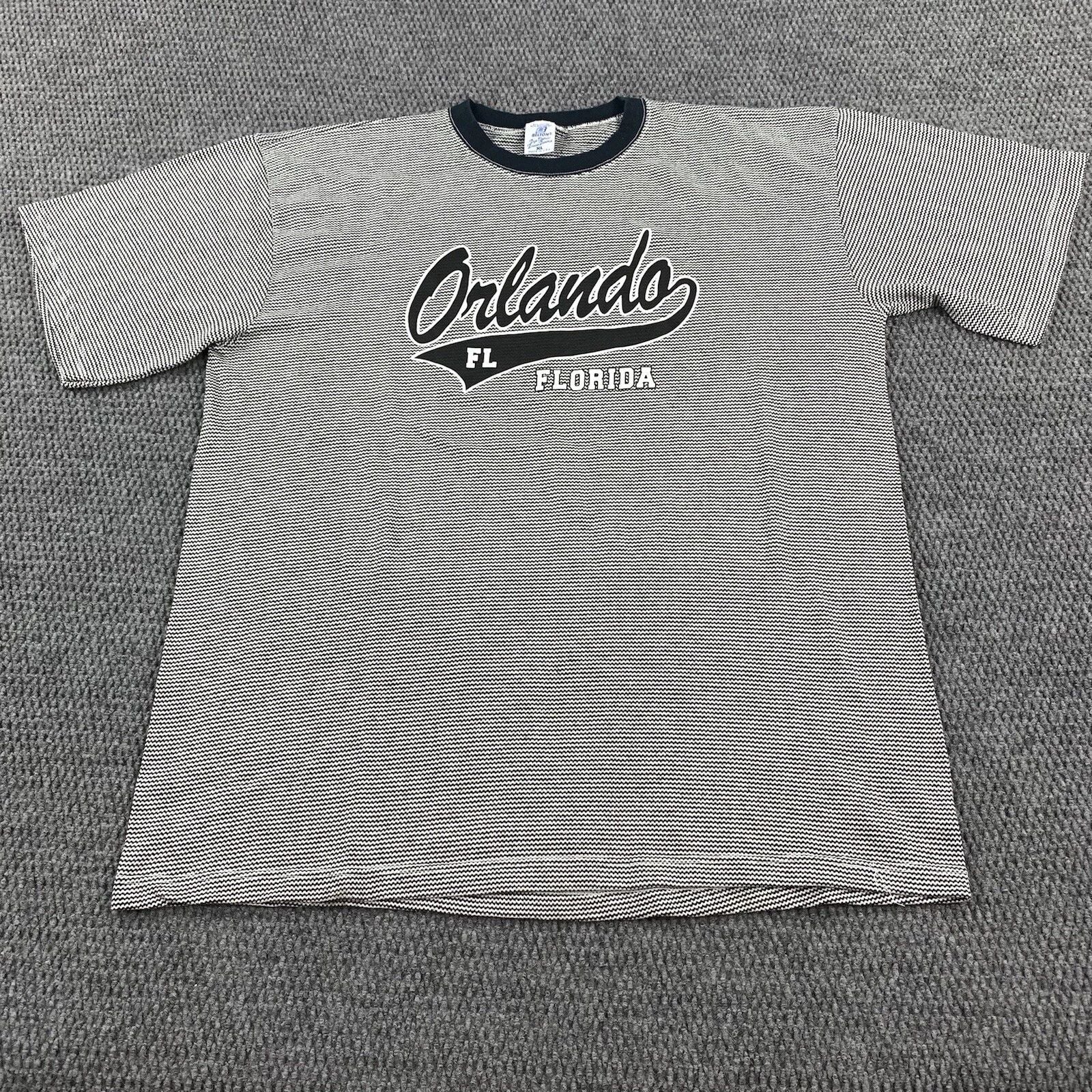 Vintage 90s Orlando Florida T Shirt Adult Size XL Textured Knife Made USA Belton
