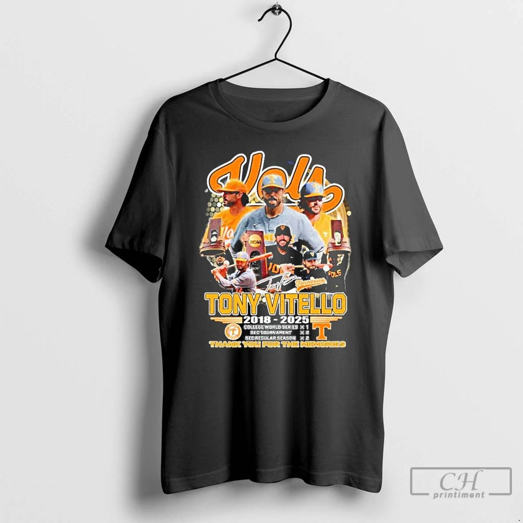 Classic Coach Tony Vitello Tennessee Vols 2018 2025 Thank You For He Memories T Shirts