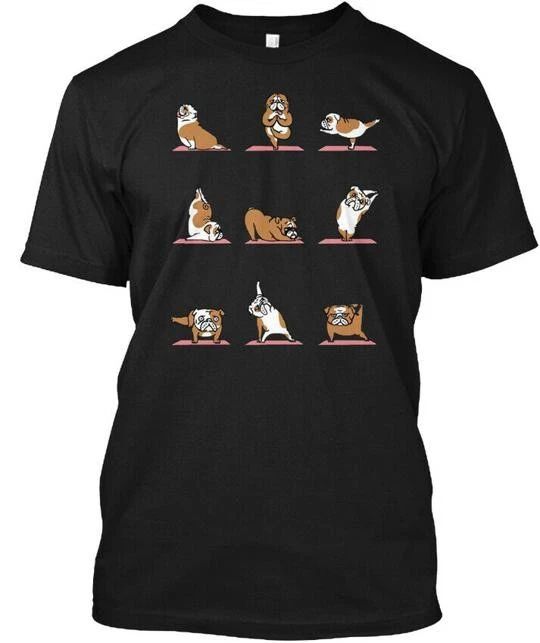 Bulldog Yoga T-Shirt Made in the USA Size S to 5XL