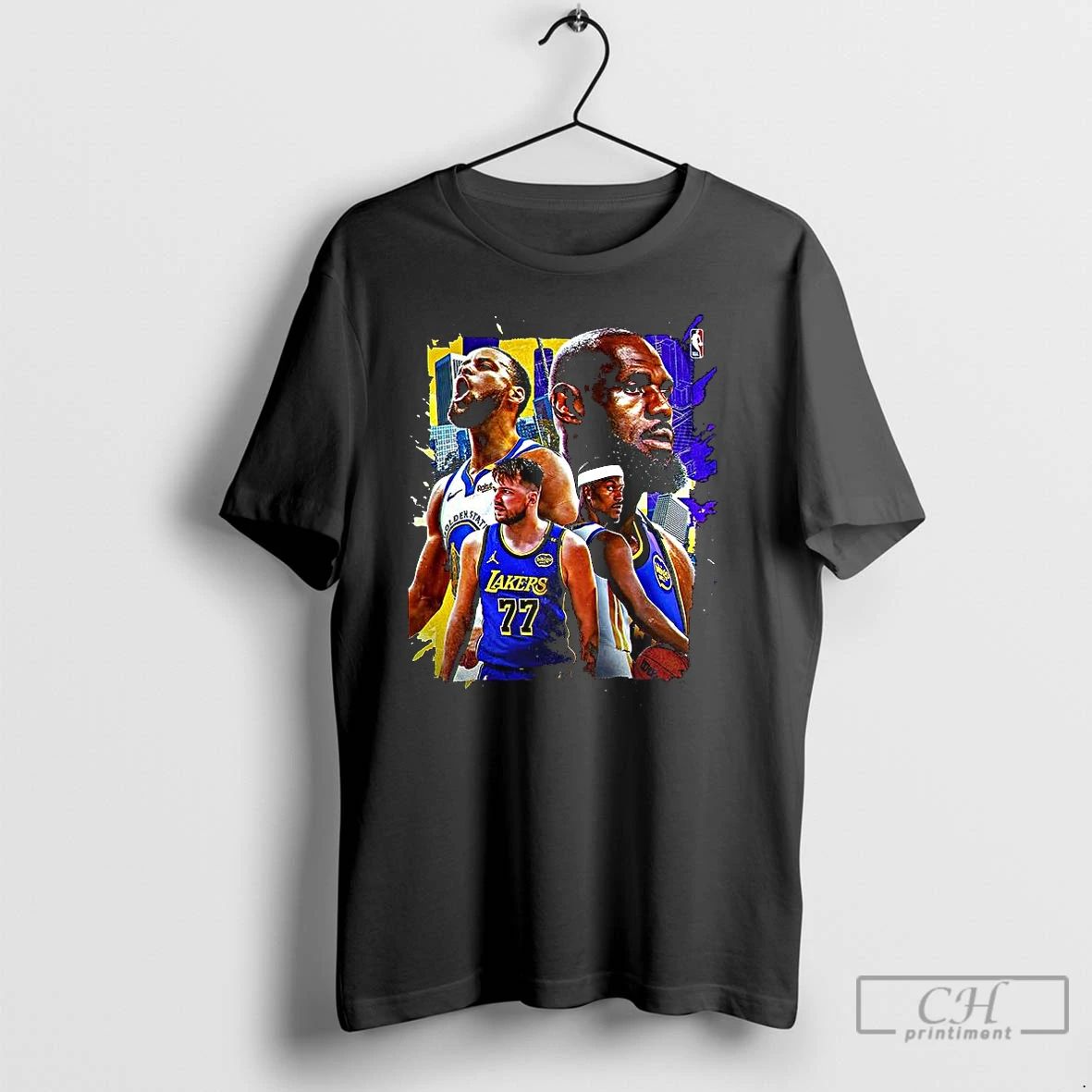 Classic Golden State Warriors Vs Los Angeles Lakers Nba 2025 Player Collage T Shirts