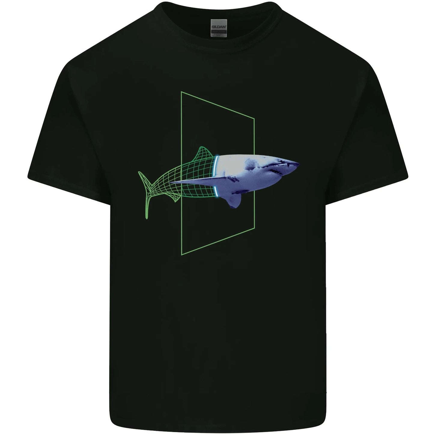 A SCI-FI Shark Mens Cotton T-Shirt Tee Top