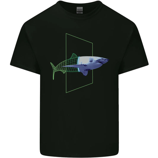 A SCI-FI Shark Mens Cotton T-Shirt Tee Top