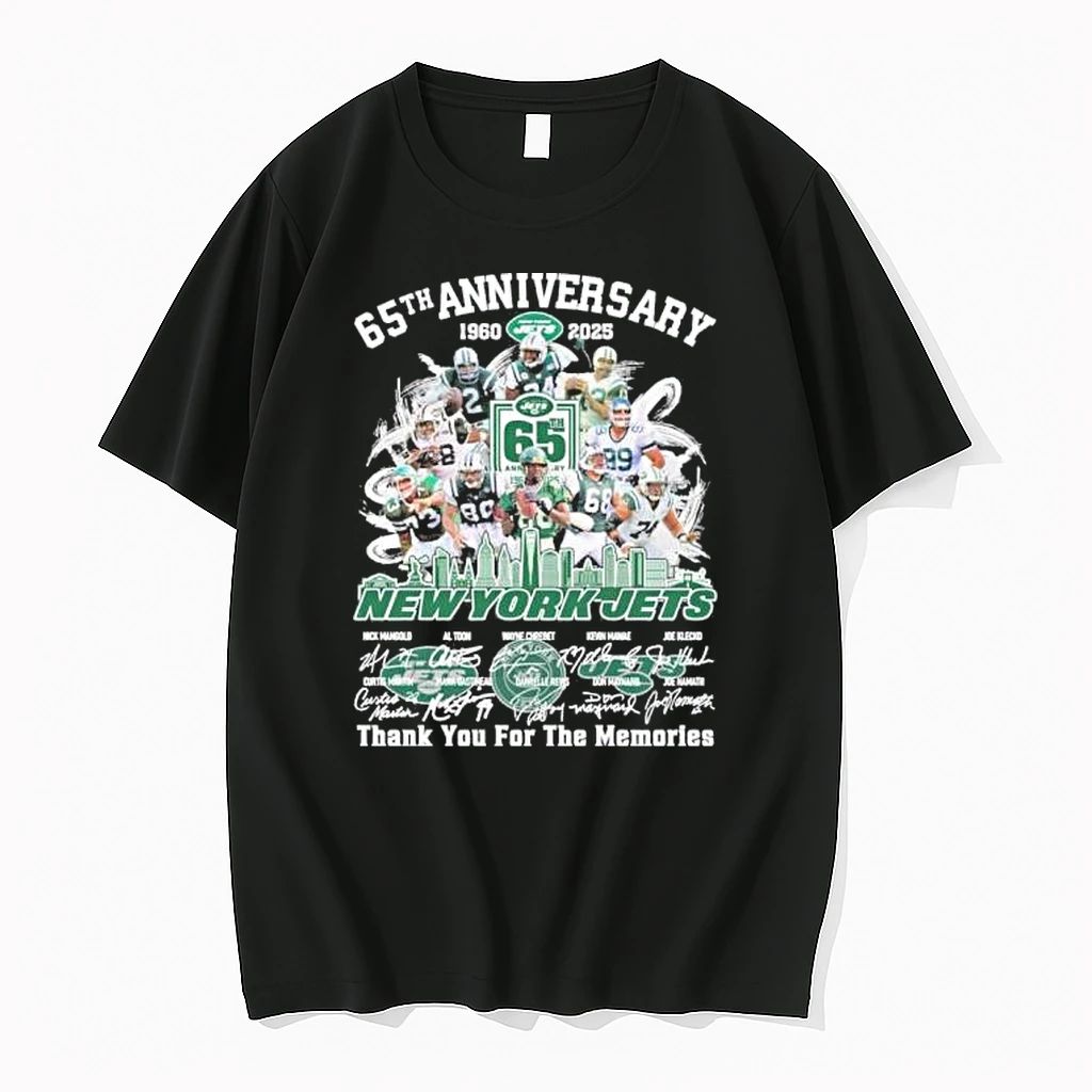 65th Anniversary 1960 2025 New York Jets Team Signatures Tshirts Sweater