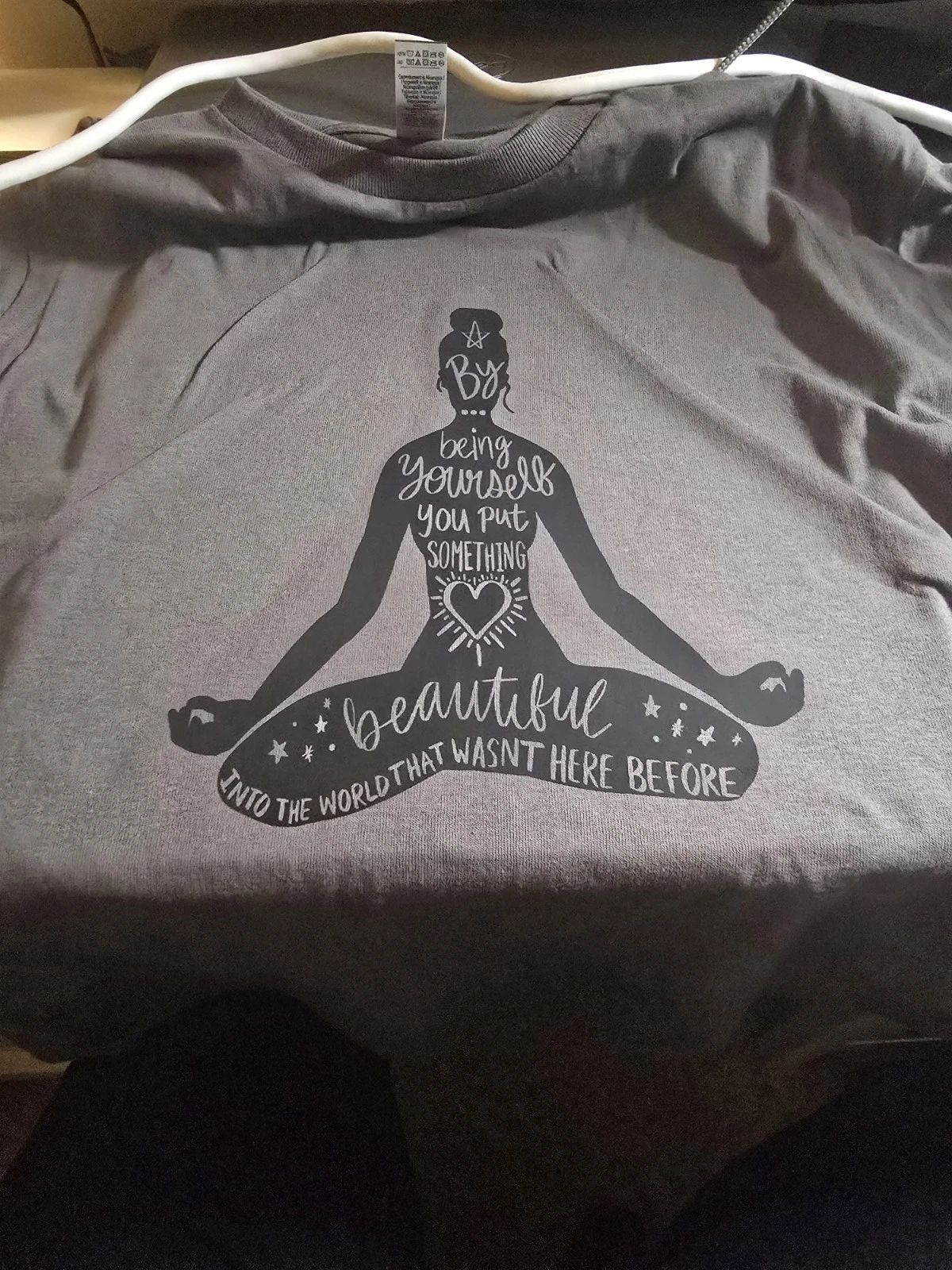 Gildan Men's XL Gray Cotton Graphic Yoga Quote Short Sleeve T-Shirt