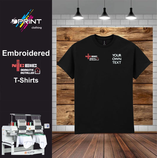 NicEic Plumber Embroidered Personalised T-Shirt With Company Name workwear