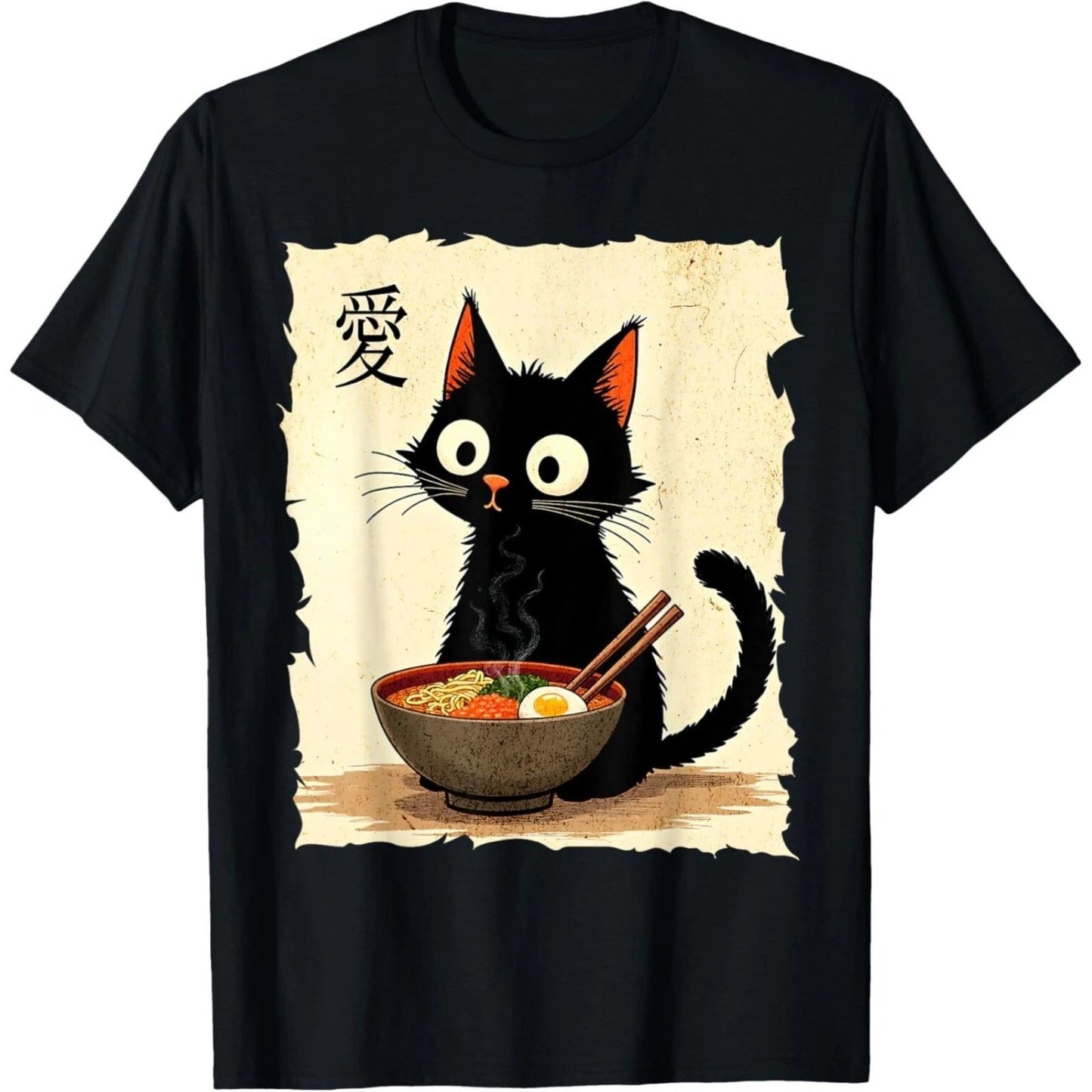 Funny Cat Ramen Graphic Japanese Kawaii Anime Cat unisex T-Shirt