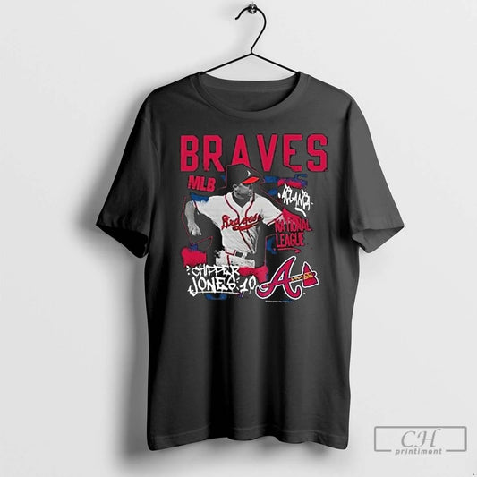 Classic Atlanta Braves Chipper Jones Mitchell Ness Cooperstown Star Moment 2025 Long Sleve
