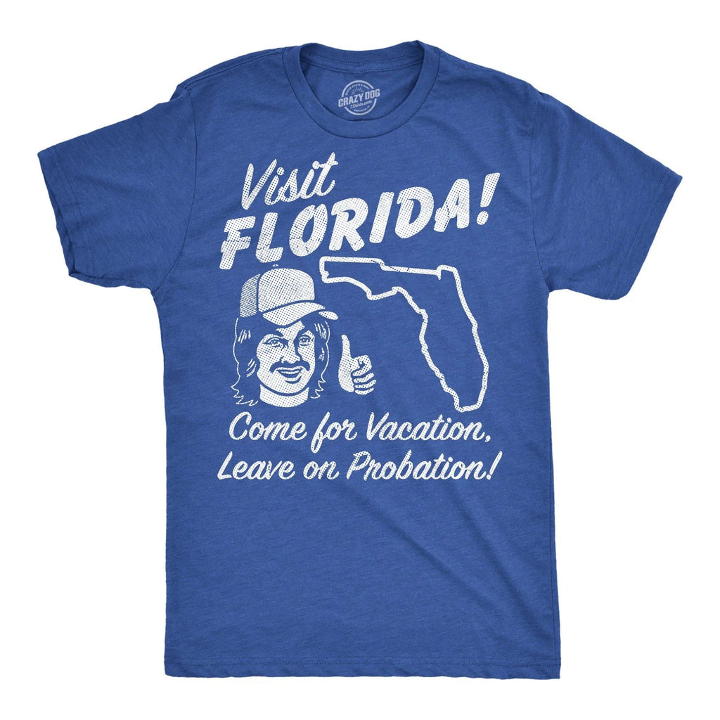 Mens Funny T Shirts Visit Florida Sarcastic Travel Graphic Novelty Tee for Men