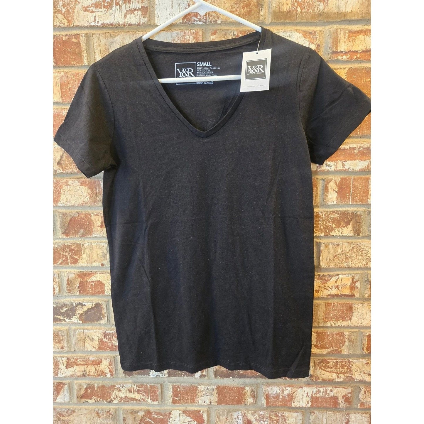 Young Reckless Y&R Black V Neck T Shirt Tee Mens Small Cotton Blend New