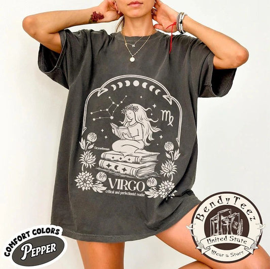Virgo Zodiac Book Club Aesthetic Tee