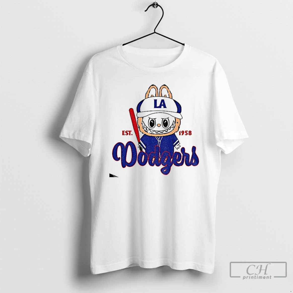 Premium Cute Monster Labubu Los Angeles Dodgers Mlb Baseball Est 1958 T Shirts