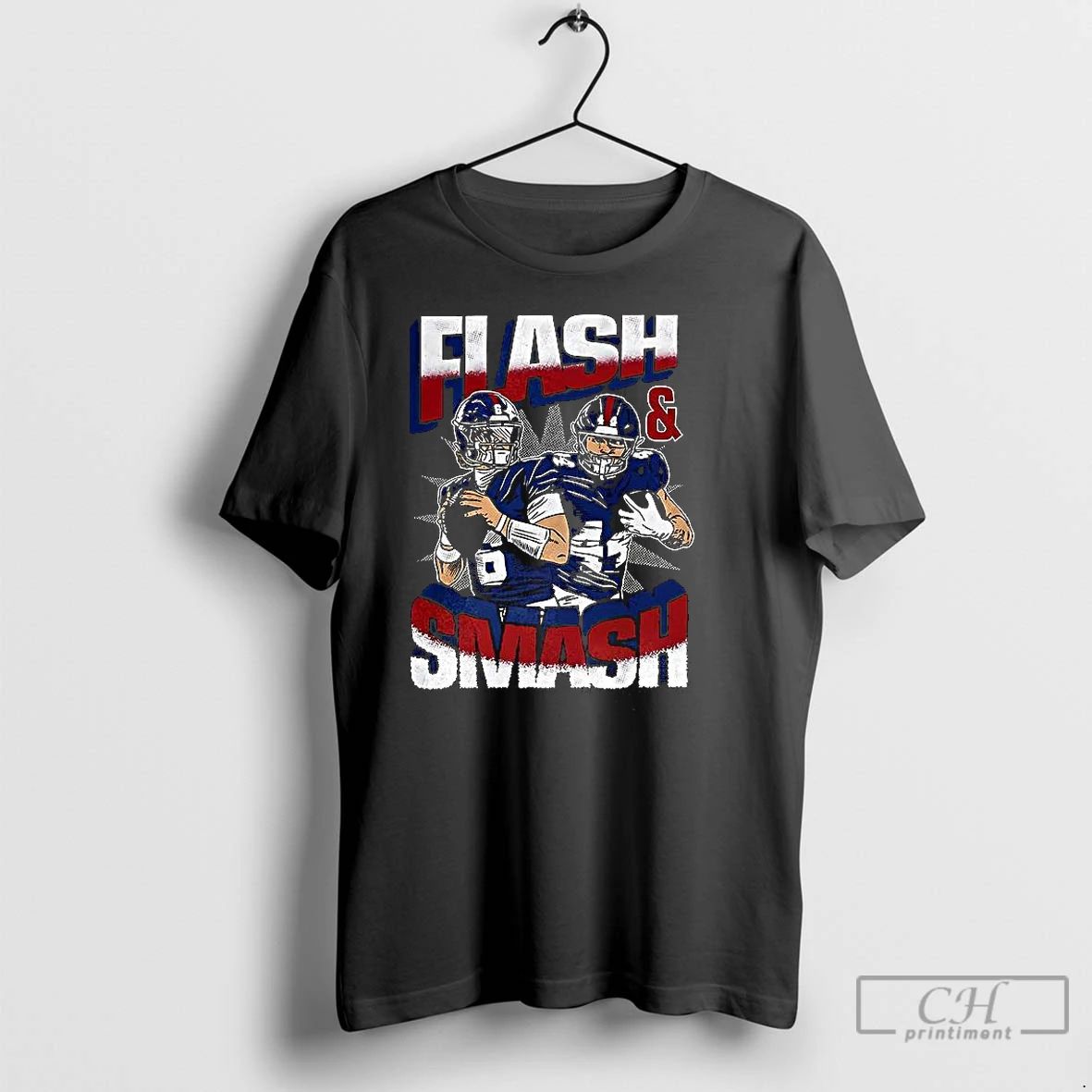 Classic Flash And Smash Jaxson Dart And Cam Skattebo New York Giants T Shirts