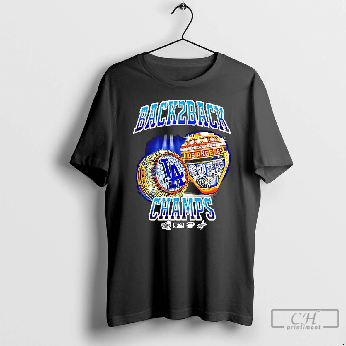 Premium Championship Rings Los Angeles Dodgers Back2back Champs T Shirts