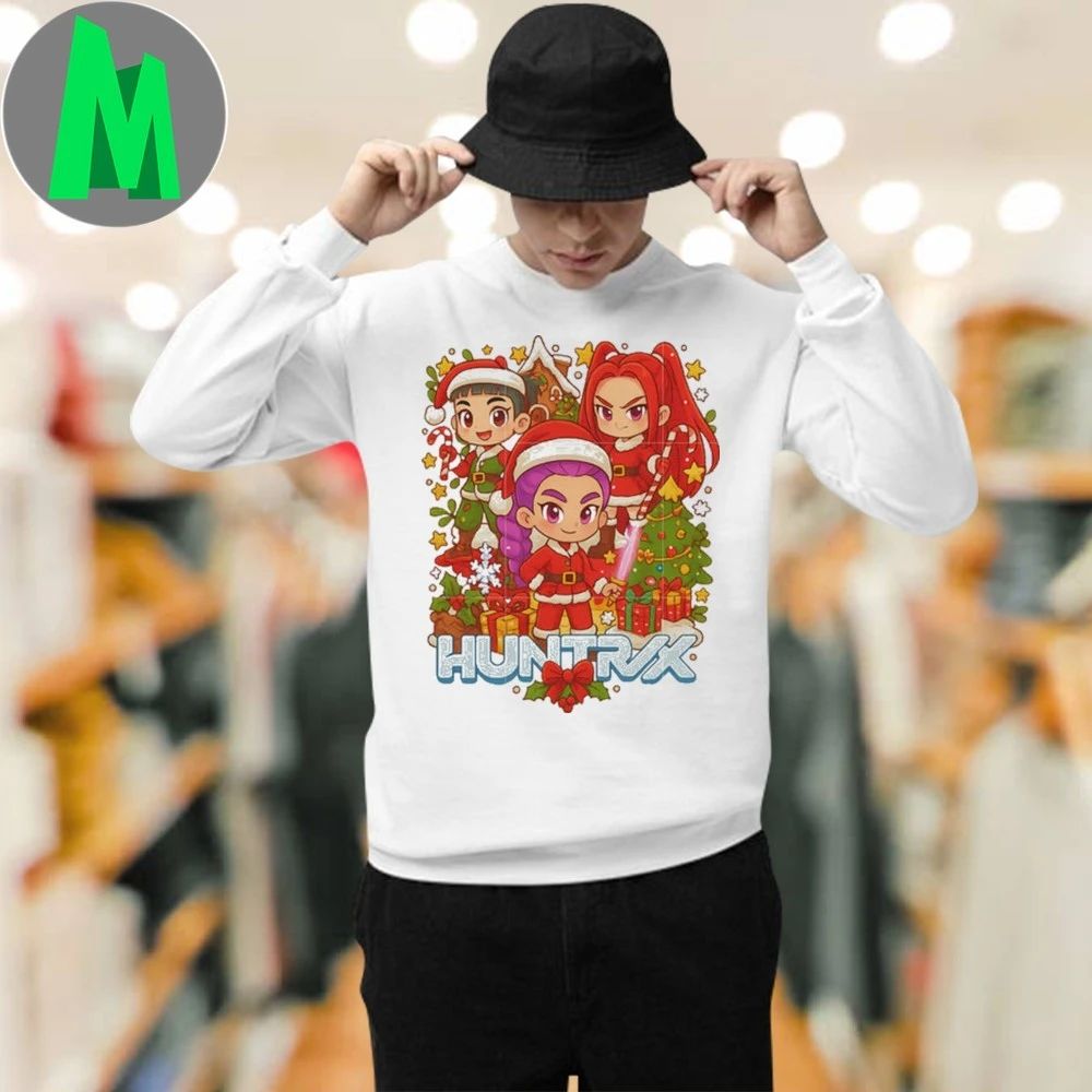 Chibi huntrix santa claus christmas background Shirt