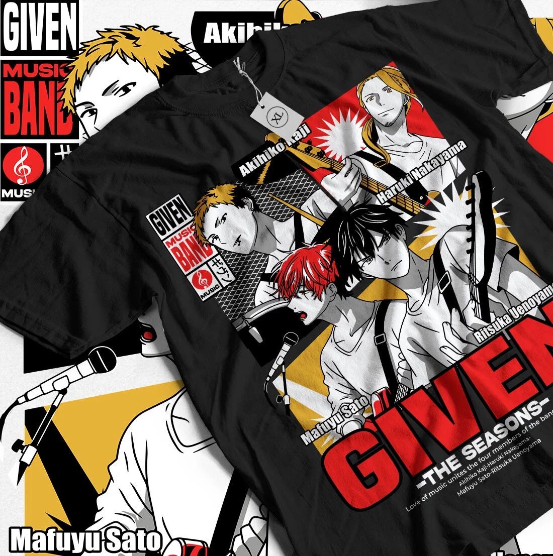 Given T-shirt Sato Mafuyu Kawaii Akihiko Kaji Nakayama Girl Gift Shirt All Size