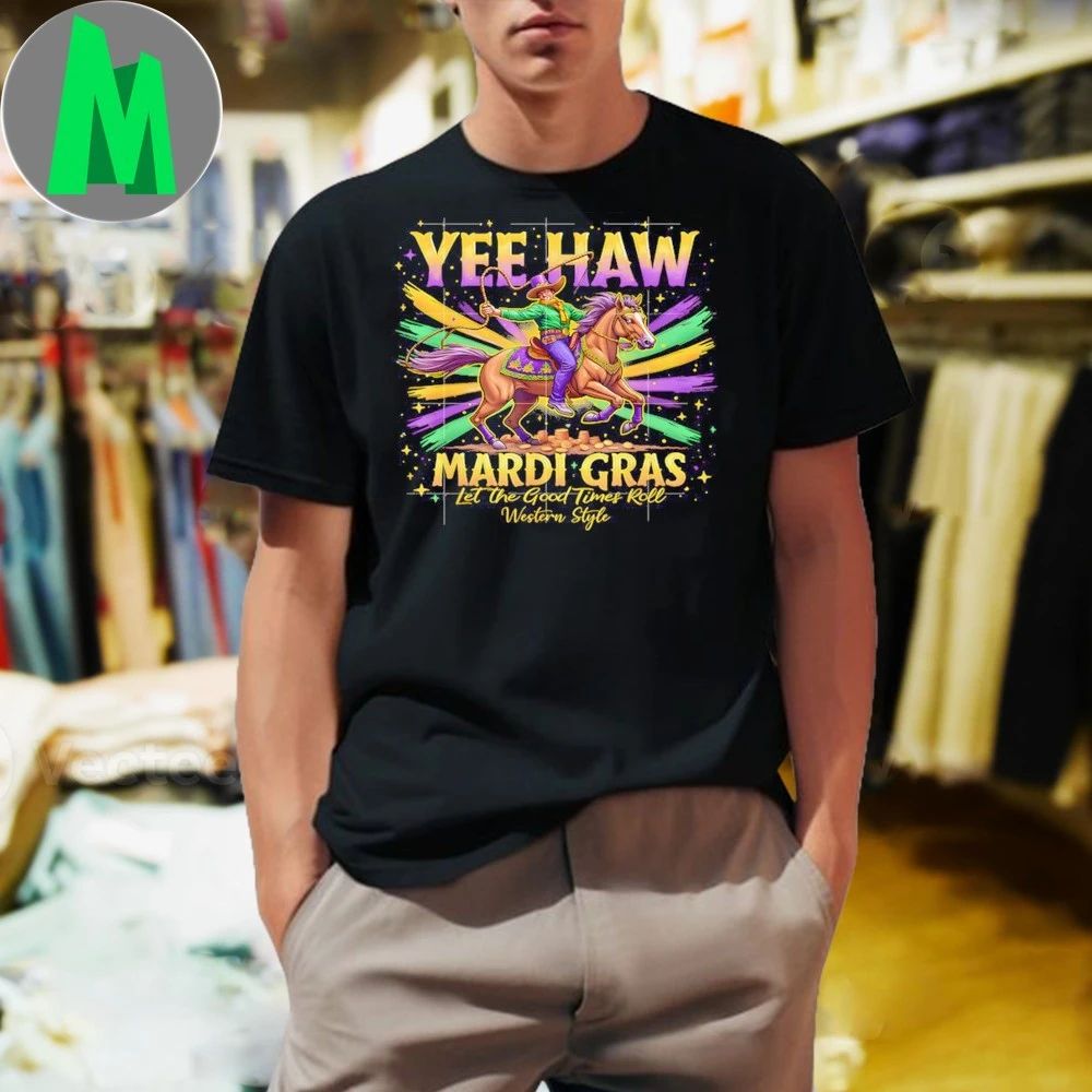 Original Yee Haw Western Mardi Gras Shirt
