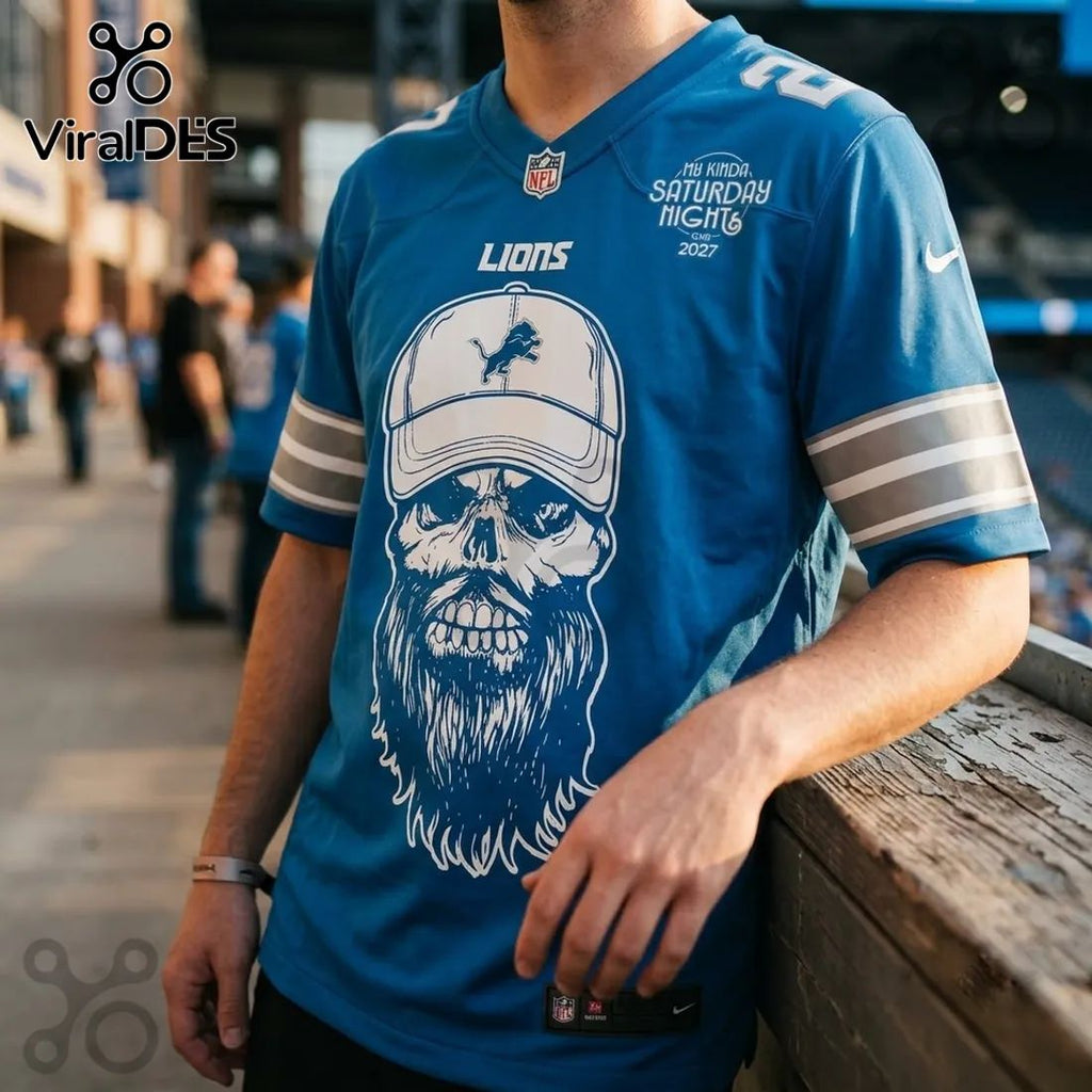 Detroit Lions Luke Combs 2027 Tour Blue Football Jersey