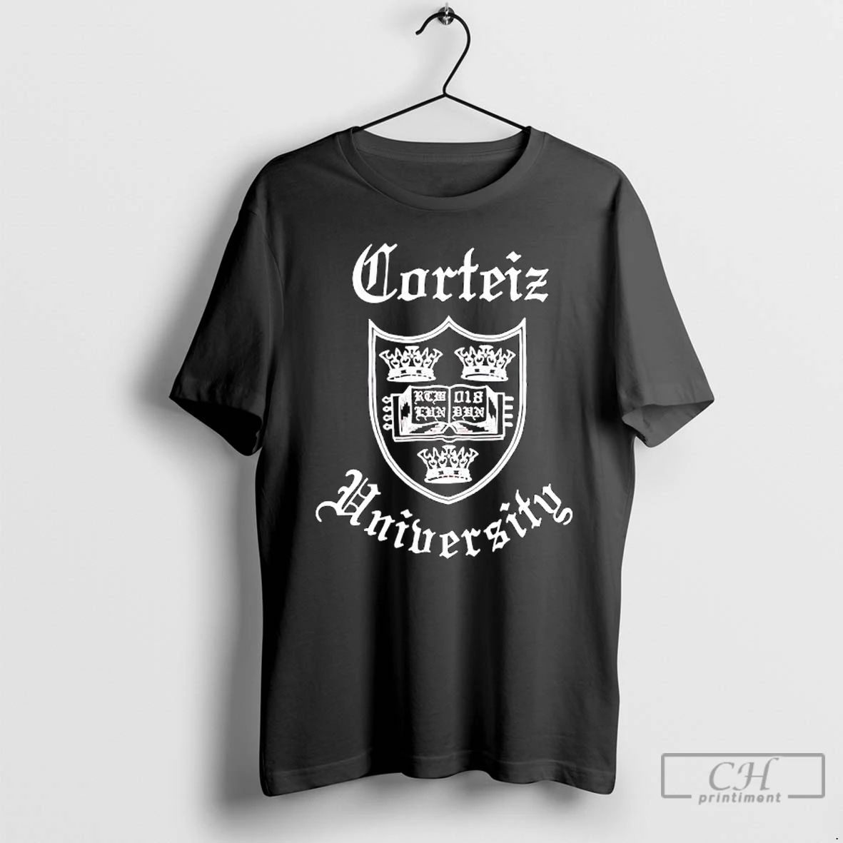 Classic Corteiz University Uni Burgundy Logo T Shirts
