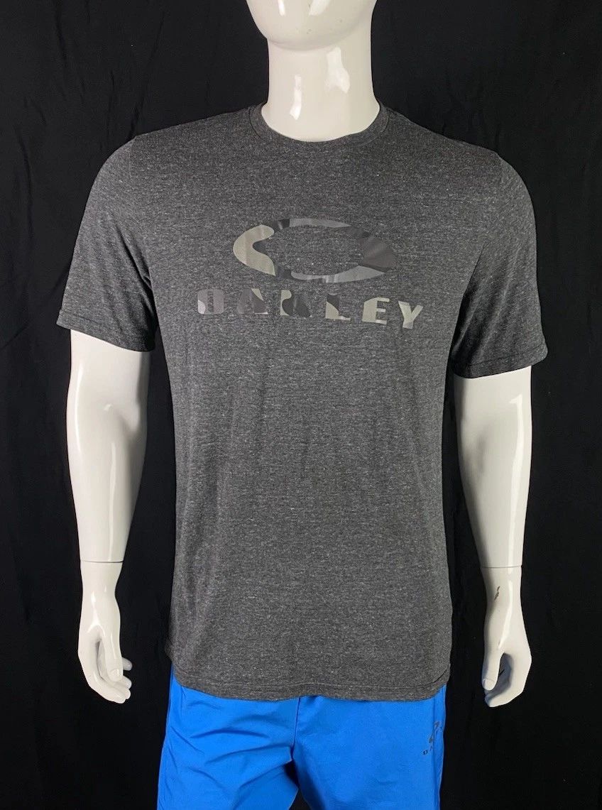 Oakley Gray Front Logo T Shirt, A Grade, Men's Size Large