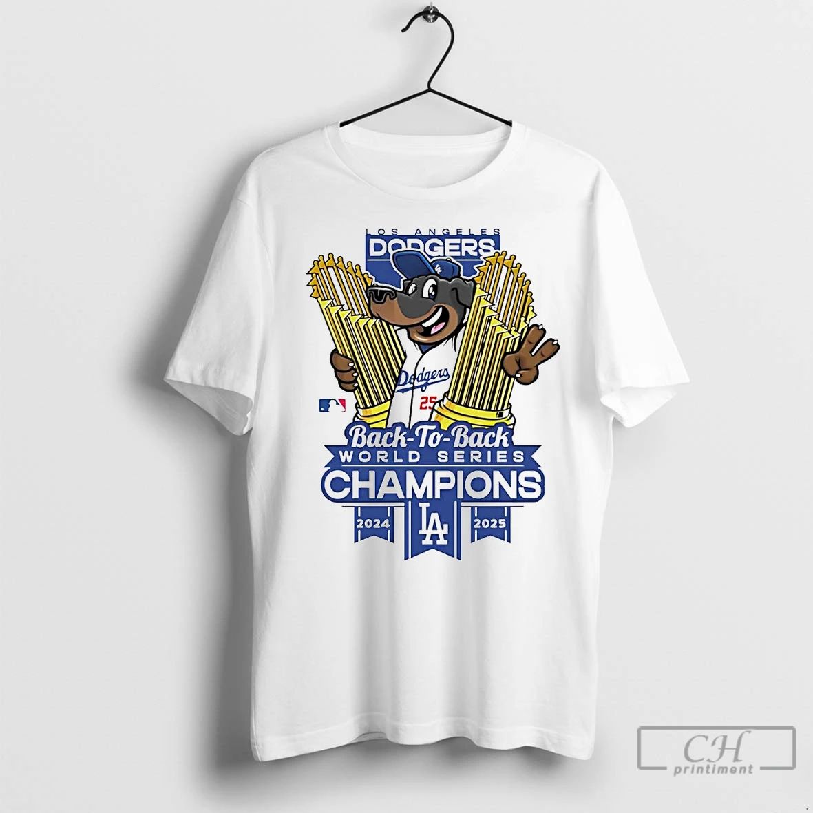 Classic Los Angeles Dodgers 2025 Back To Back World Series Champions Mascot Trophy