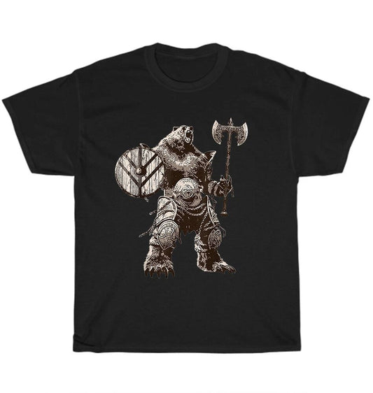 Viking Bear Warrior Odin Vikings Norse Myths T-Shirt Unisex Funny Tee Gift NEW