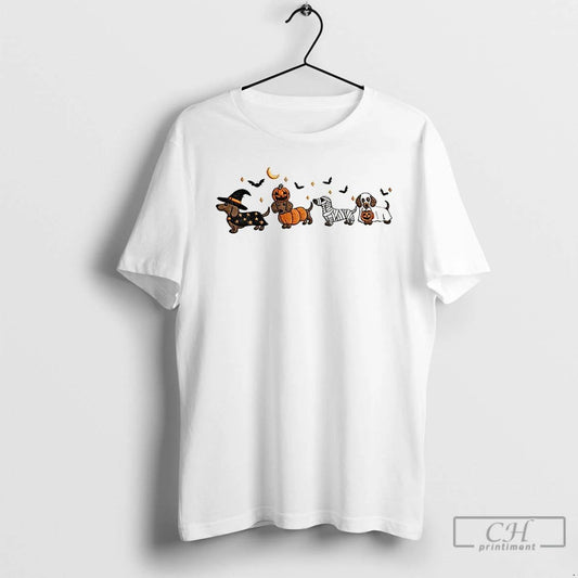Premium Dachshund Halloween Cute Dog Costume Spooky Season Fall T Shirts