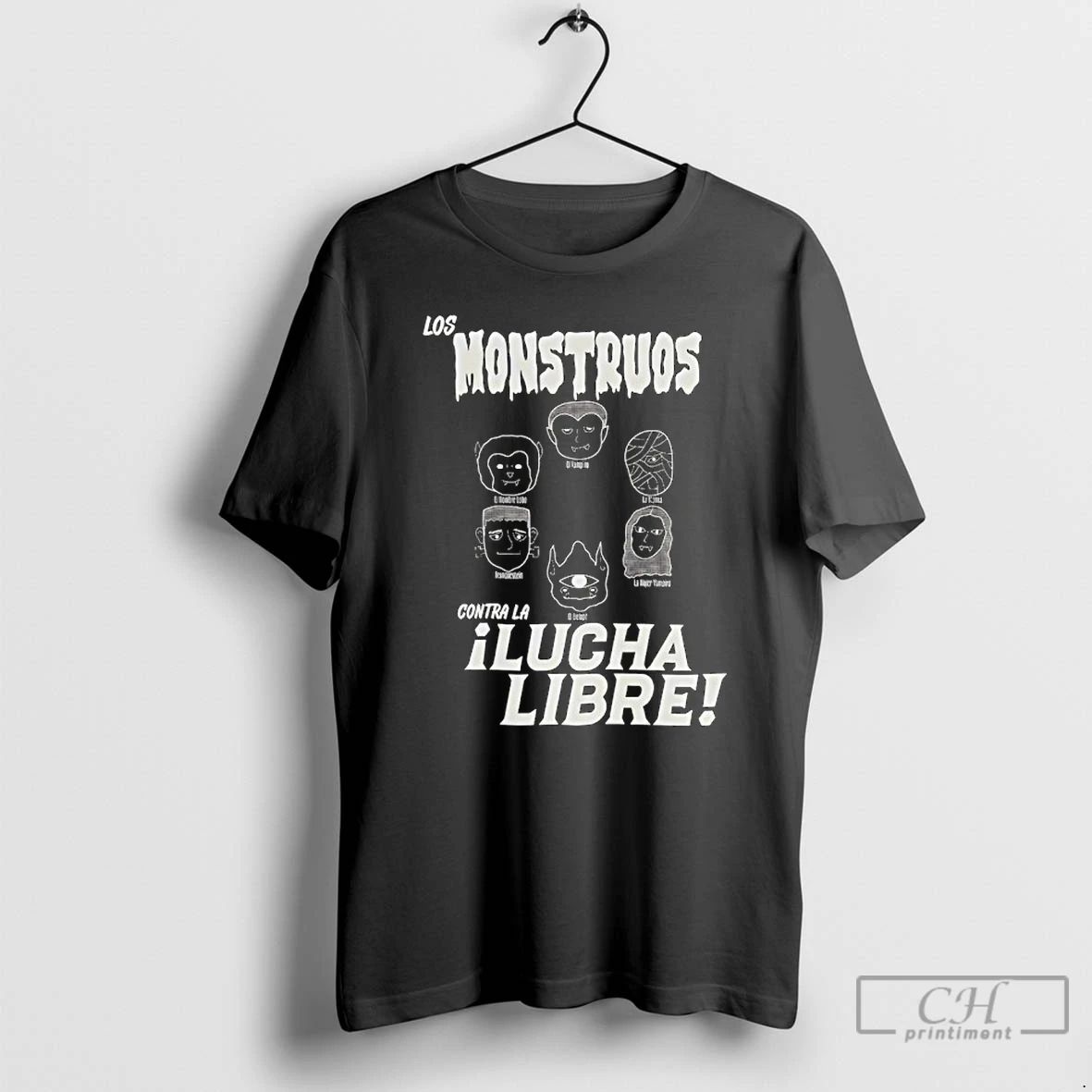 Premium Los Monstruos Contra La Lucha Libre T Shirts