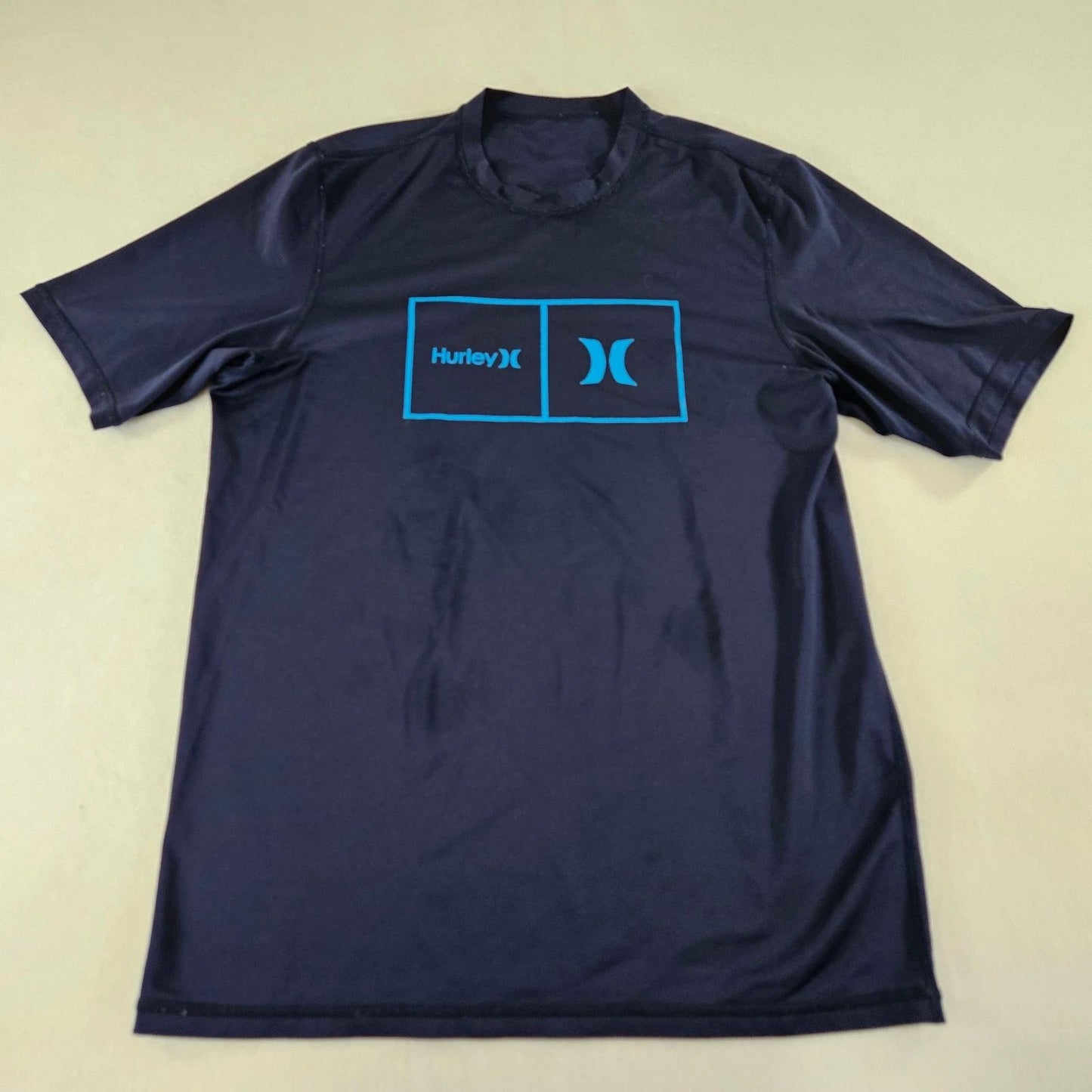 Hurley T Shirt Mens Medium Navy Blue Dri Fit Athletic Surf Performance