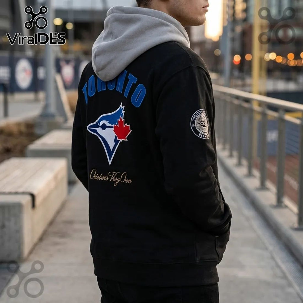 Toronto Blue Jays x OVO Black Two-Tone Hoodie