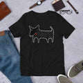 Black Dog T-Shirt, Kawaii Folk Art Animal Graphic Tee, Funny Dog Lover Gift