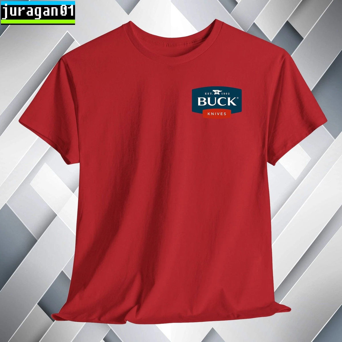 Buck Knives T-Shirt Color Black Navy White Grey Red Orange Choco Size S to 5XL