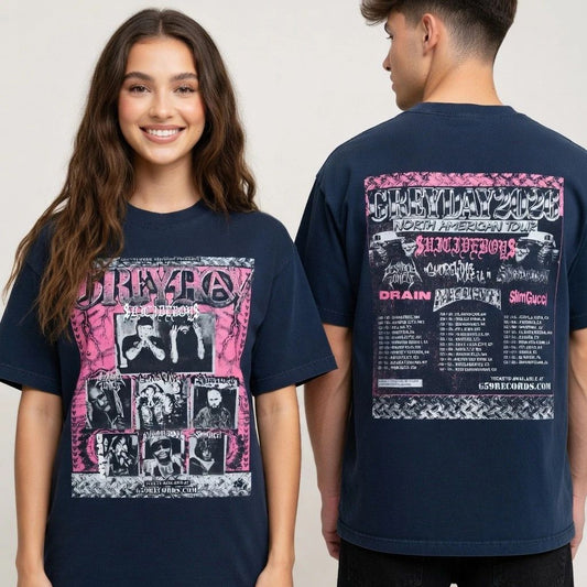 Dark Hip Hop Concert Tour 2026 Style T Shirt Urban Rap Streetwear Graphic Tee