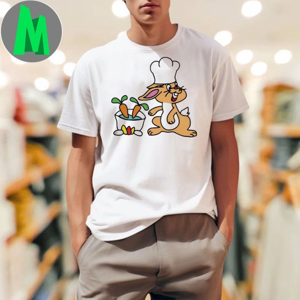 Original Cute Chef Bunny Cartoon Rabbit T-Shirt